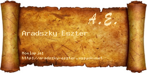 Aradszky Eszter névjegykártya